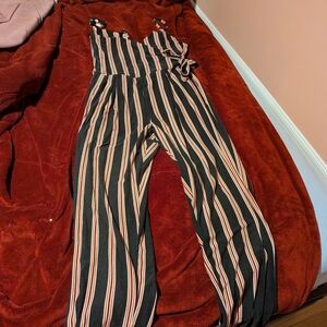 Striped Black and Pink Jumpsuit